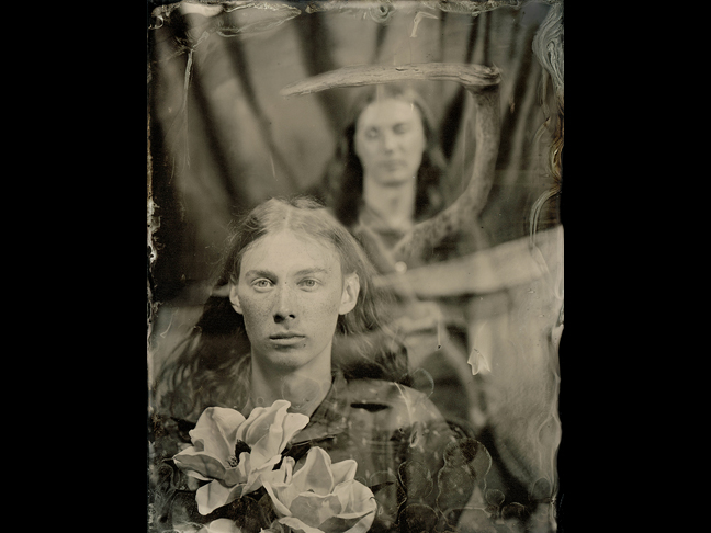 October special tintype capturing life and death as a double exposure